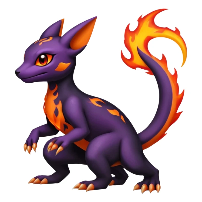 Salandit-Umbreon-Charmeleon-Fakémon-hybrid-creature (full body)  sticker