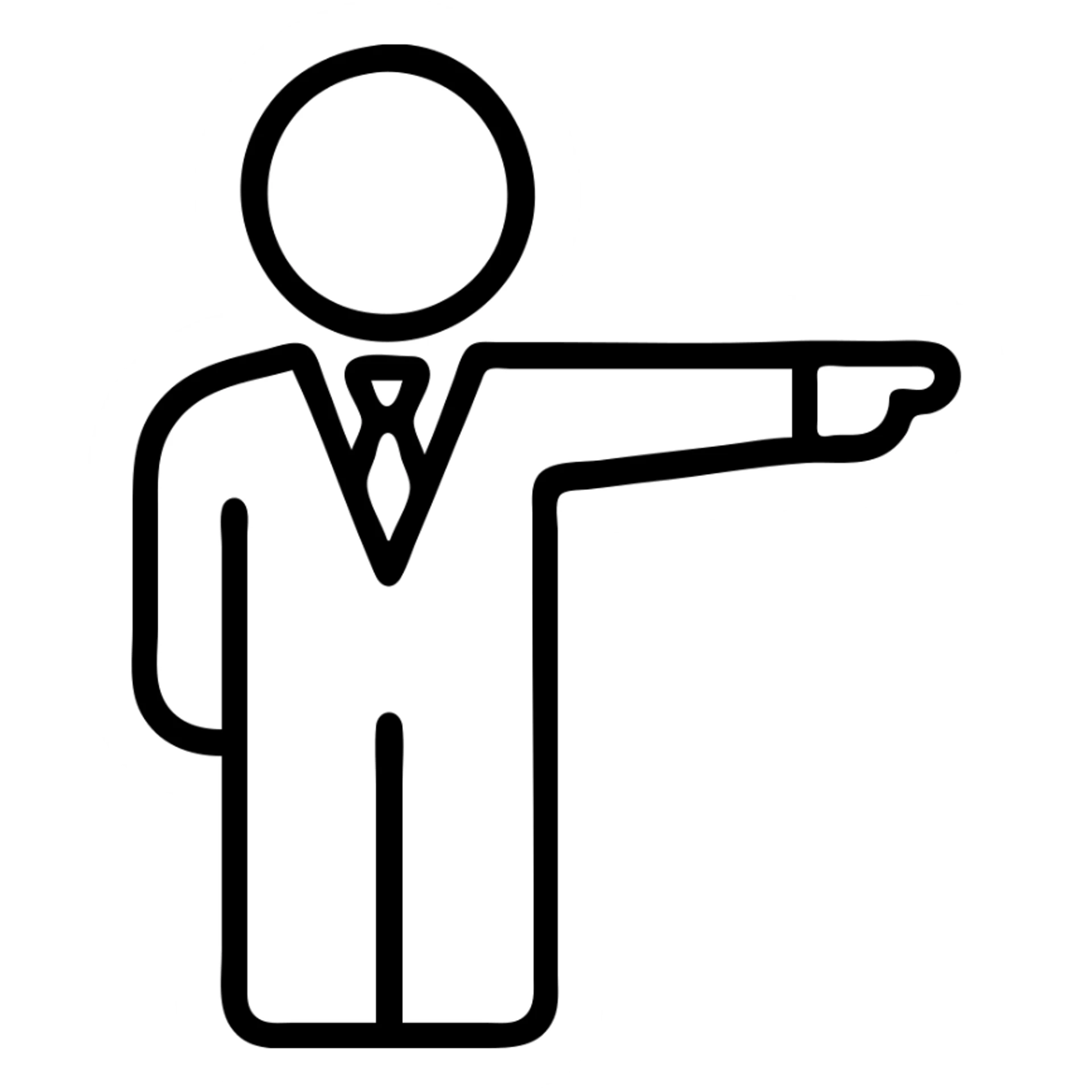 Boss character pointing, leadership pose sticker