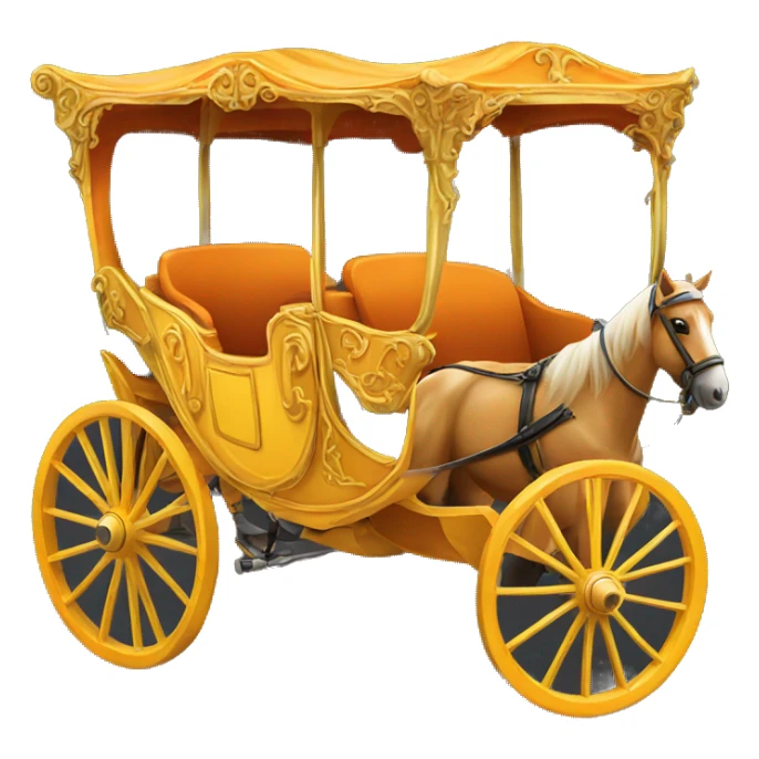 horse carriage in yellow-orange color sticker