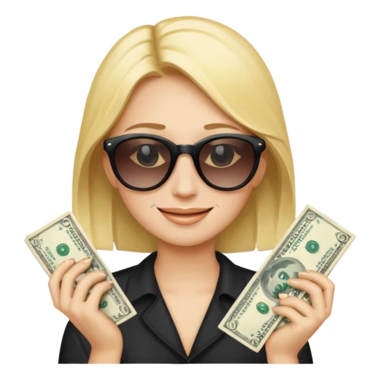 Crywith tears + Sunglasses + Dollar Money Smile emoji sticker