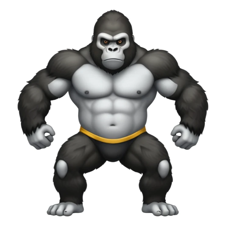 Genere moi un gorille blanc ou l'on voit tout son corps sticker