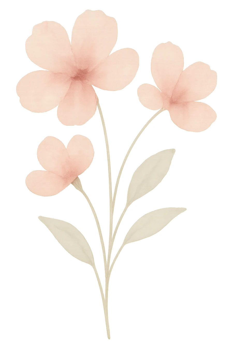 pink flowers, watercolor style sticker