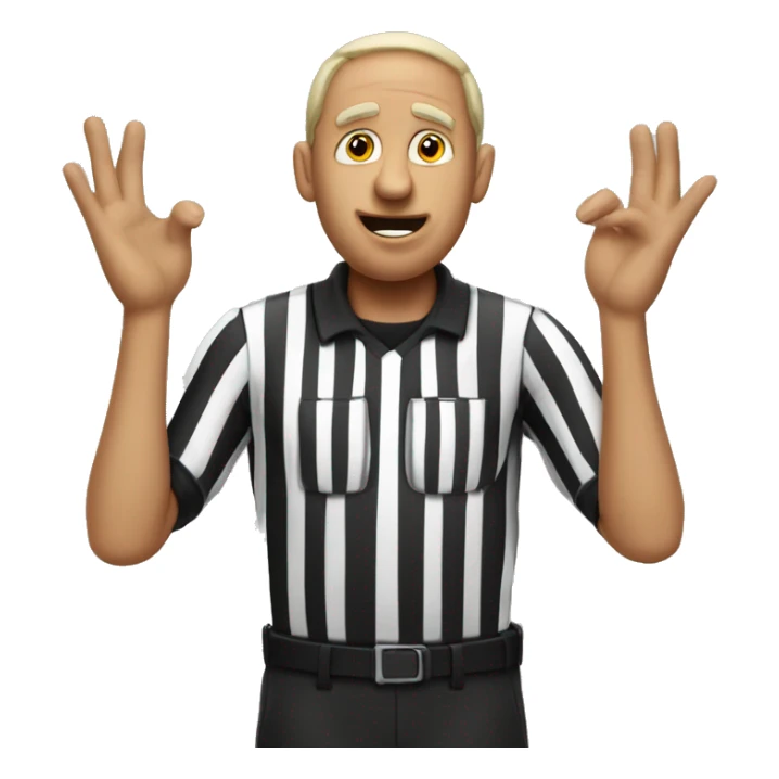 Technical foul referee basketball doin a T with his hands sticker