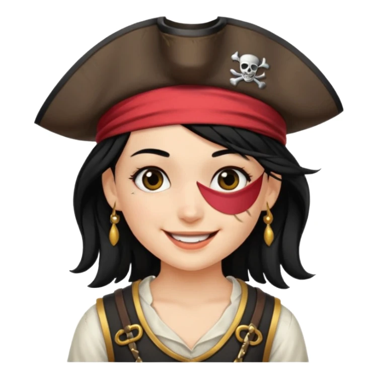 pirate girl with black hair band  sticker
