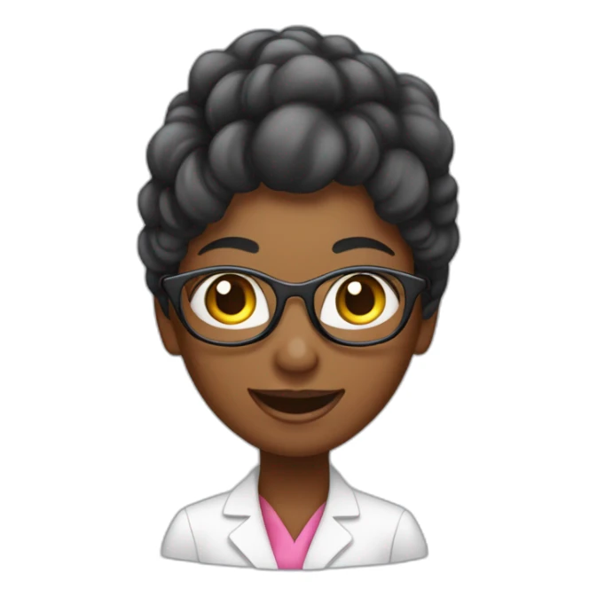 Nutricionista mulher negra, cabelos cacheados chamando atenção da cliente sticker