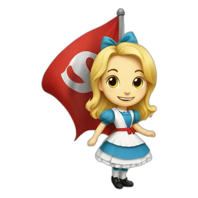 alice in wonderland with turkish flag sticker