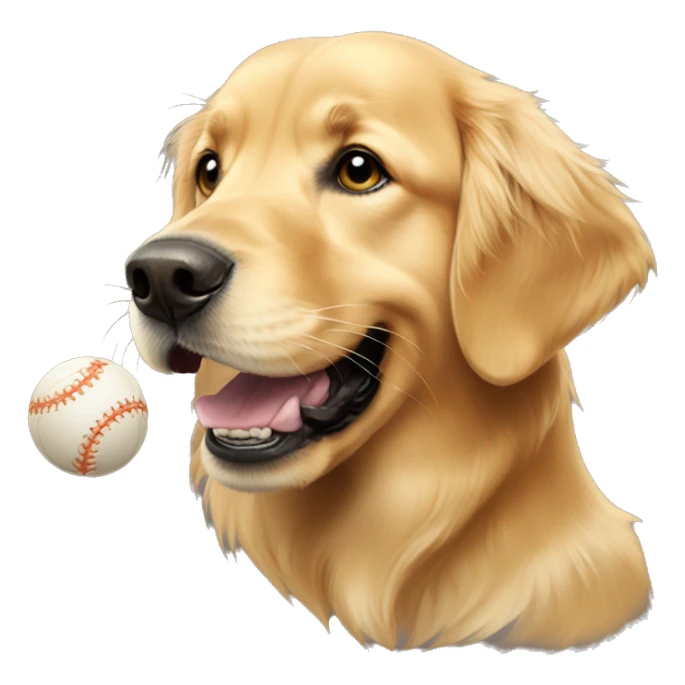 Golden retriever with ball in the mouth sticker