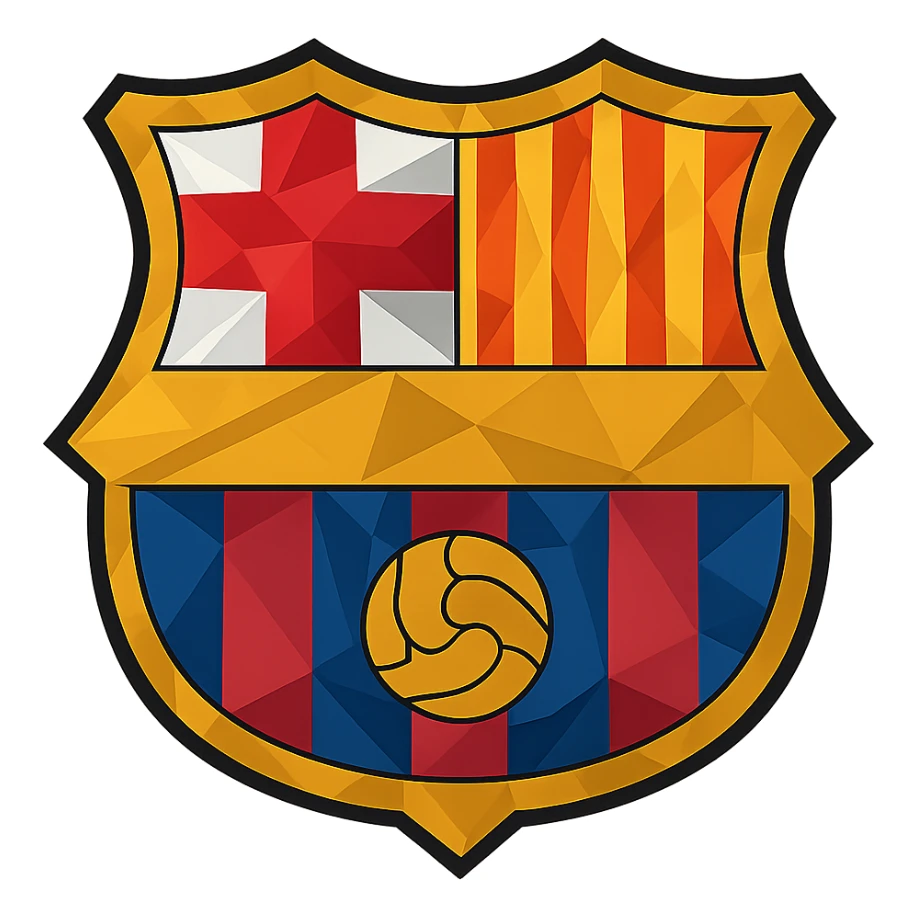FC Barcelona logo, modern vector style, bold colors, no text sticker