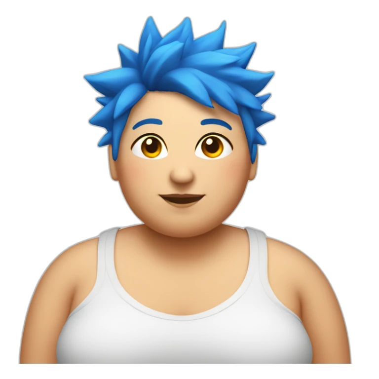 Older fat lesbian Chilean very short spiky bright blue hair sticker