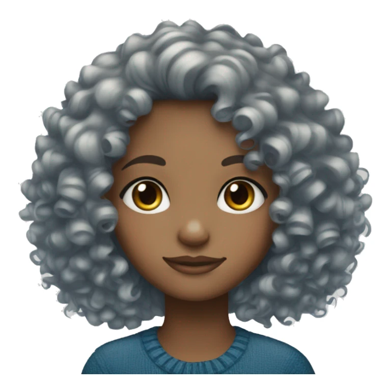 Curly hair blue eye girl Christmas  sticker