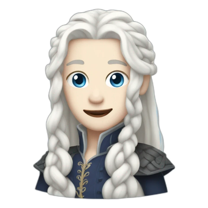 pale androgynous royal vampire with long white hair in a braid over his shoulder and light blue eyes sticker