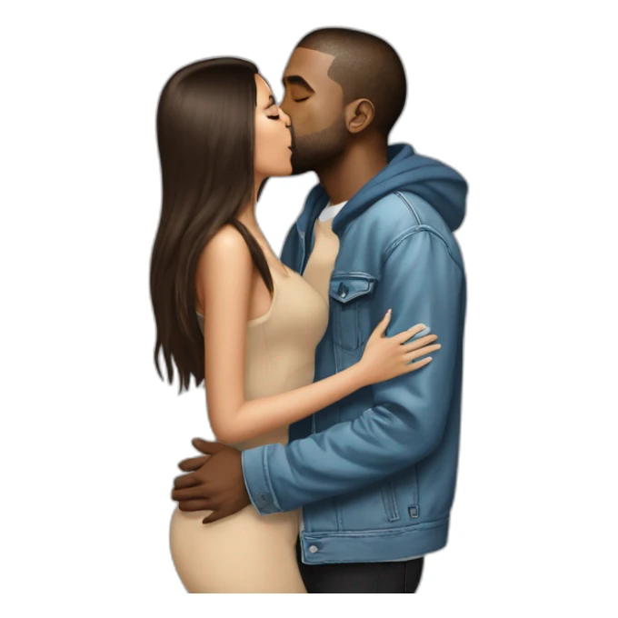 Kanye West kisses Madison Beer sticker