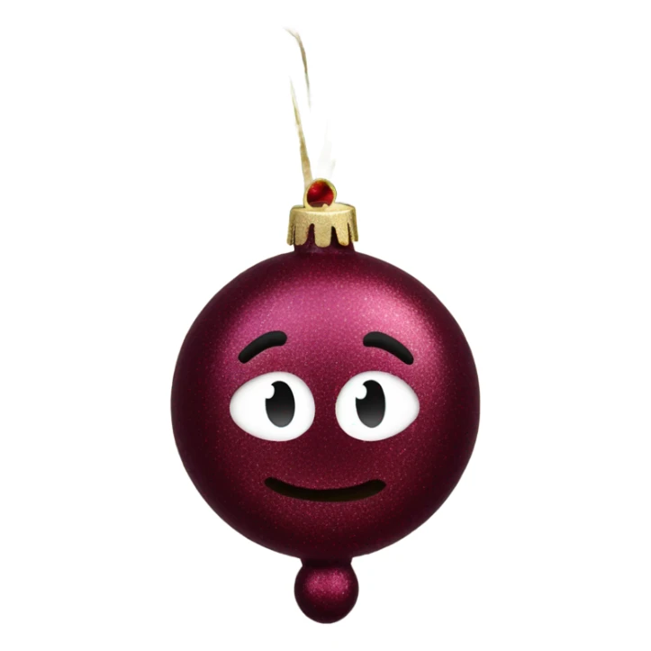 Antique Burgundy giltter chirstmas ornament sticker