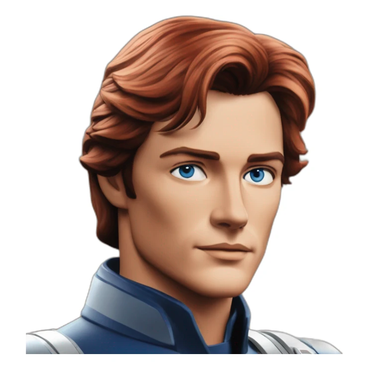 alain delon young space traveller blue eyes neat red hair sticker