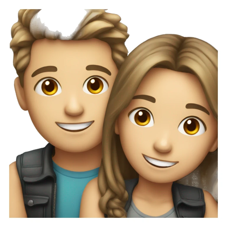 smiling girl and boy selfie sticker