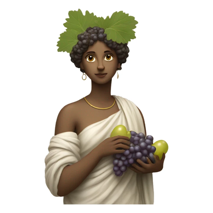 Greek Sappho holds a bunch of grapes in her hand sticker