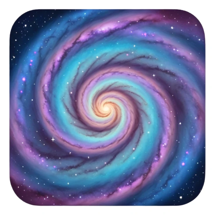 cosmic spiral galaxy with stars and nebula sticker