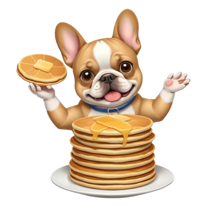 French bulldog tossing pancakes  sticker