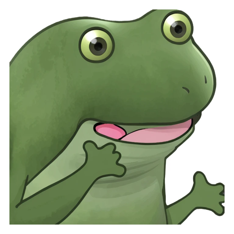 Tongue out with hands to the sides  sticker