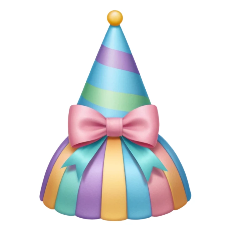 birthday hat with a bow, pastel rainbow colors sticker