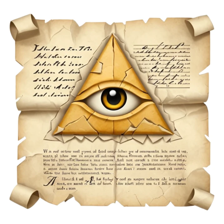 illuminati Paper contract with bite marks tearing through the signature field. sticker