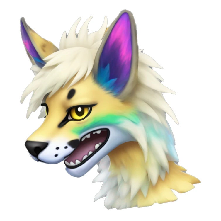Epic Edgy Colorful ethereal eldritch Sergal-Serval-Fionbri sticker