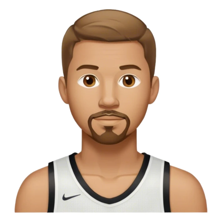  white male basketball player with short light brown hair and goatee sticker