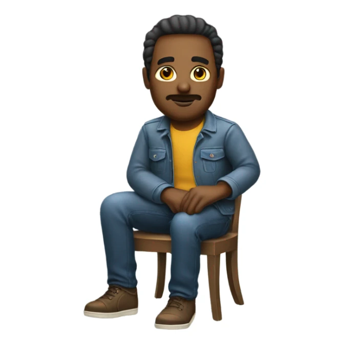 A man is cool and sitting on chair sticker