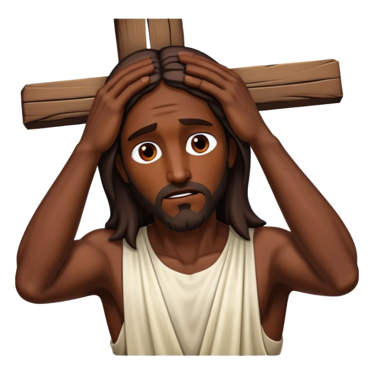 Dark skin Jesus christ on the cross sticker