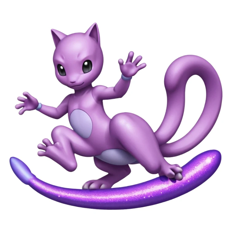 Pokemon legendary glitter purple and pink mewtwo sticker