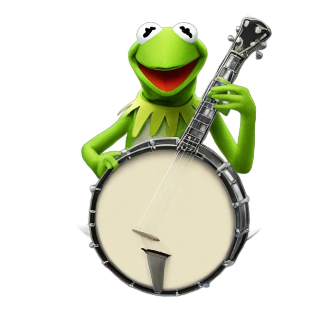 Kermit the frog inside of a banjo sticker