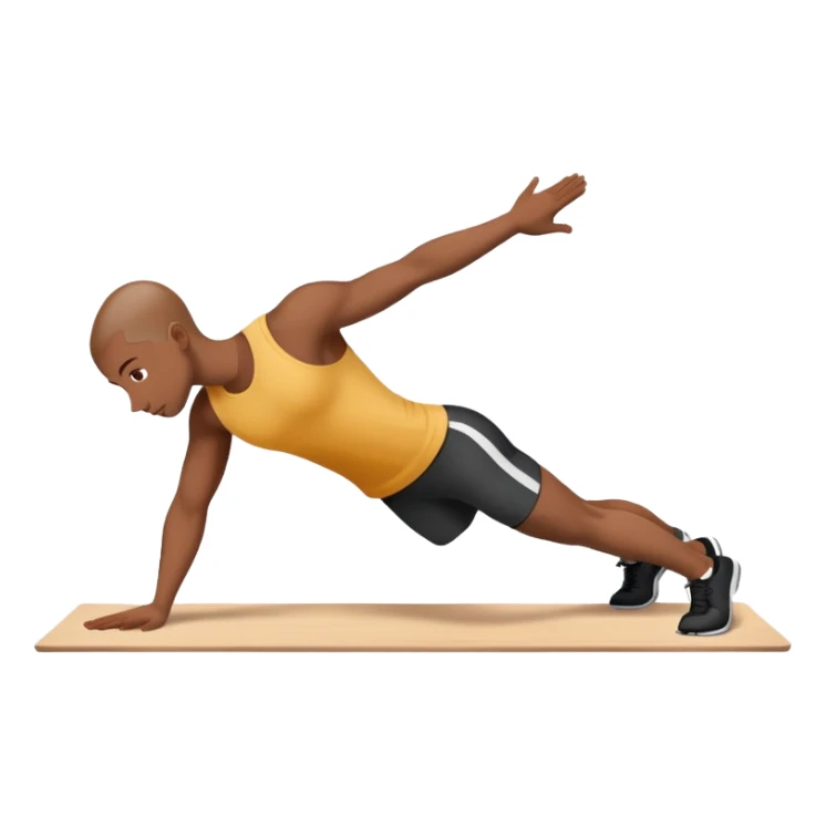 persona haciendo plancha gimnasio con los codos en el suelo sticker