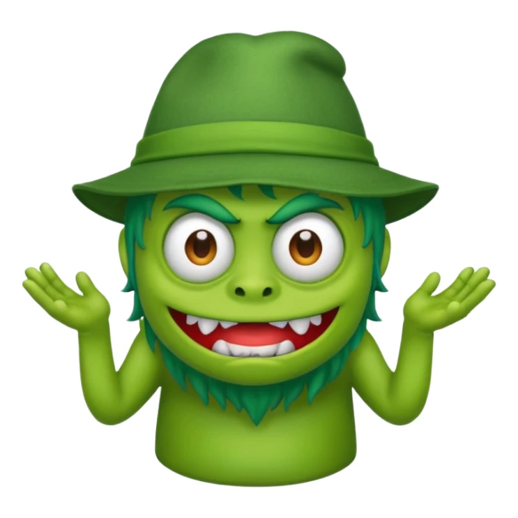monster with green hat and t shirt sticker