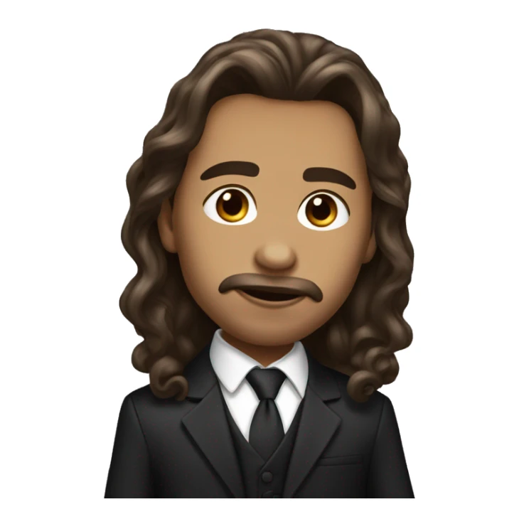 Russian brown long hair with big lips small nose in a black suit sticker