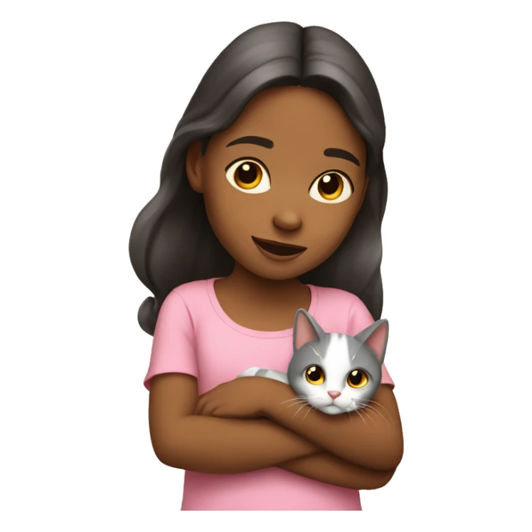 Niña con un gato sticker