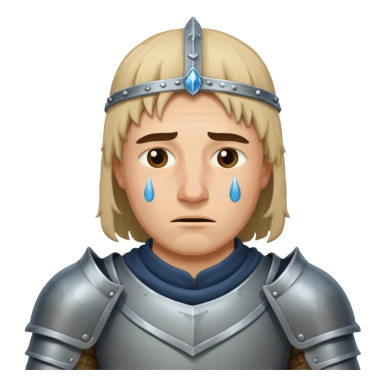 Orta çağdan şövalye ama gözünden yaş akıyor sticker