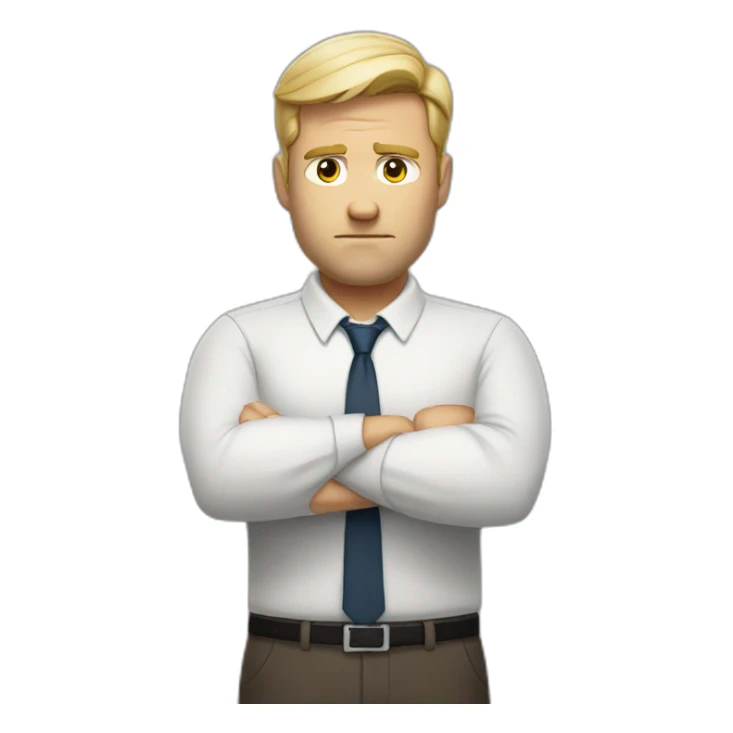 White Man HR-manager crossed arms angry sticker