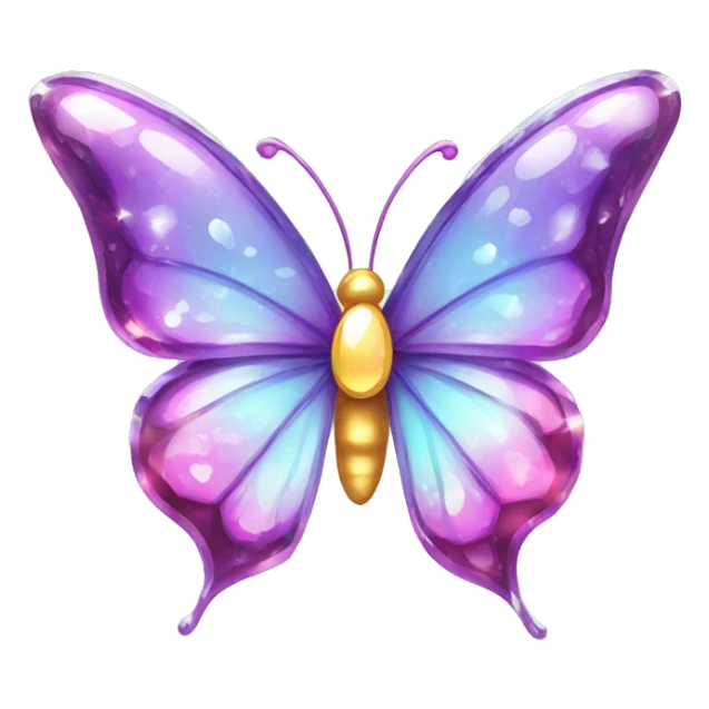 Shiny sparkly glass crystal butterfly sticker