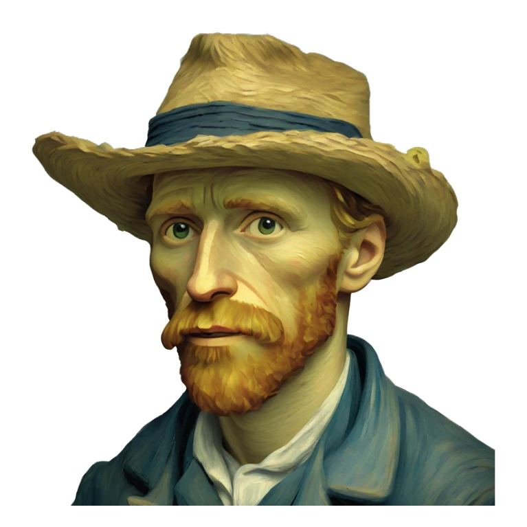 Van gogh with a canvas in his hands sticker