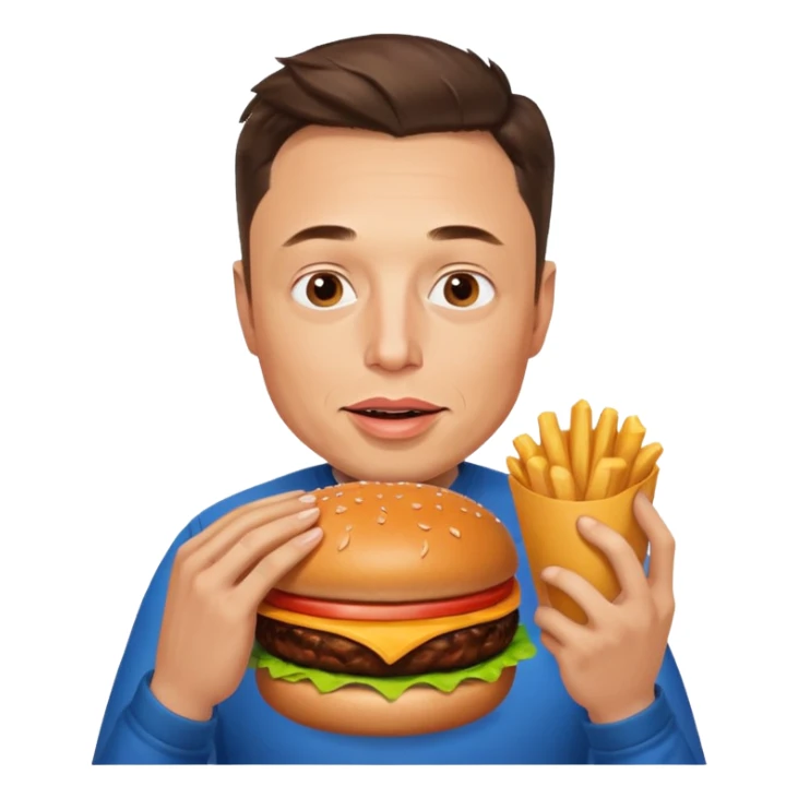 Elon musk eating a burger  sticker