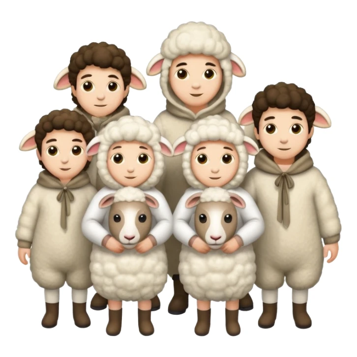 Quero 5 pessoas vestidas de ovelhas sticker