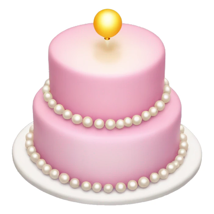 Pearl ligh pink birthday cake sticker