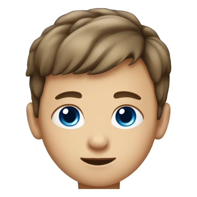 young Boy with blue eyes and short brown hair  sticker
