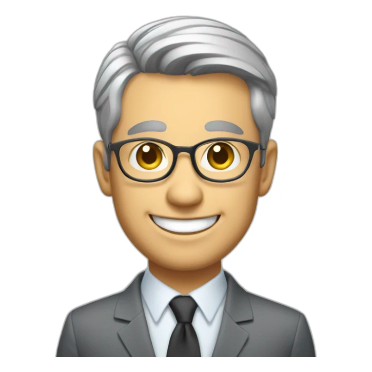 Smiling réal estate agent with a graying bearb and short hair sticker