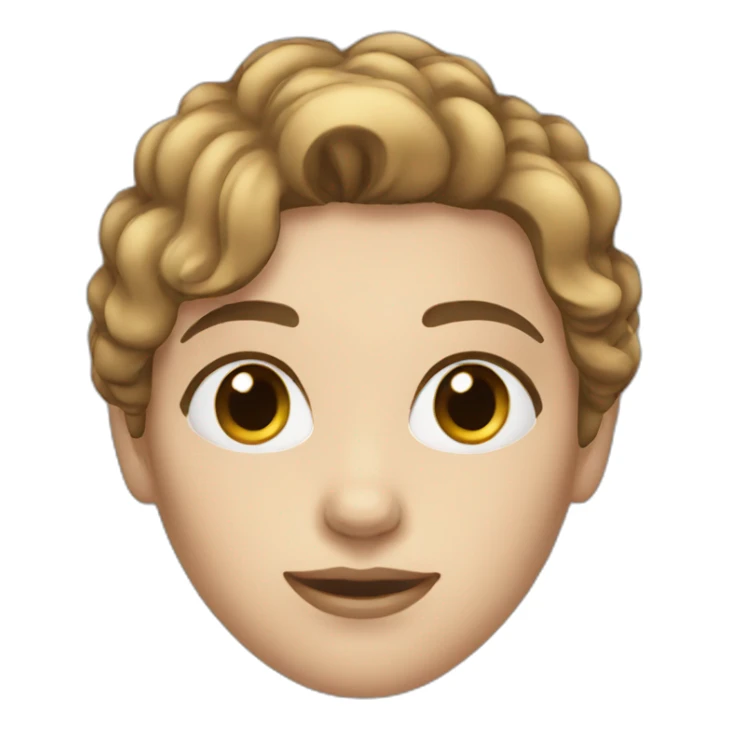 white woman short brown hair brow eyes sticker