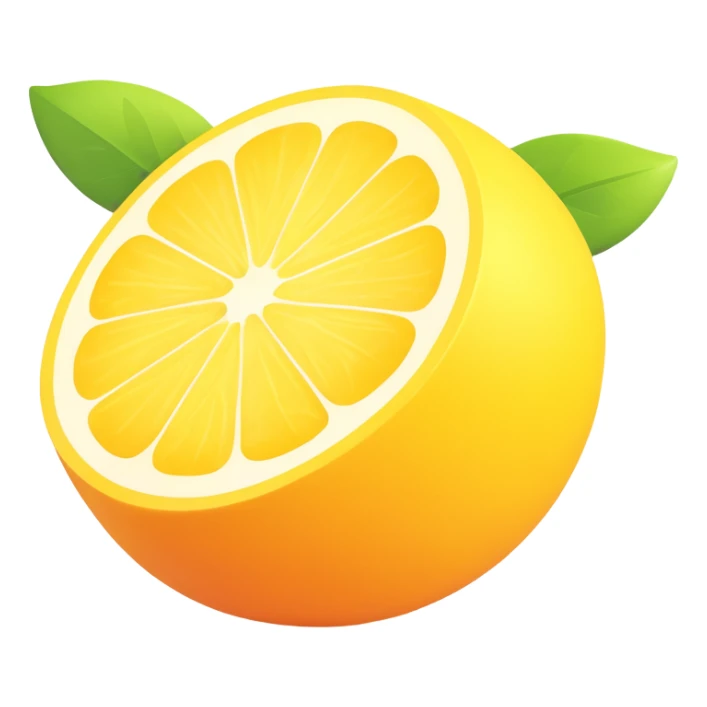 realistic and vivid citrus lemon icon without eyes, nose, or mouth sticker