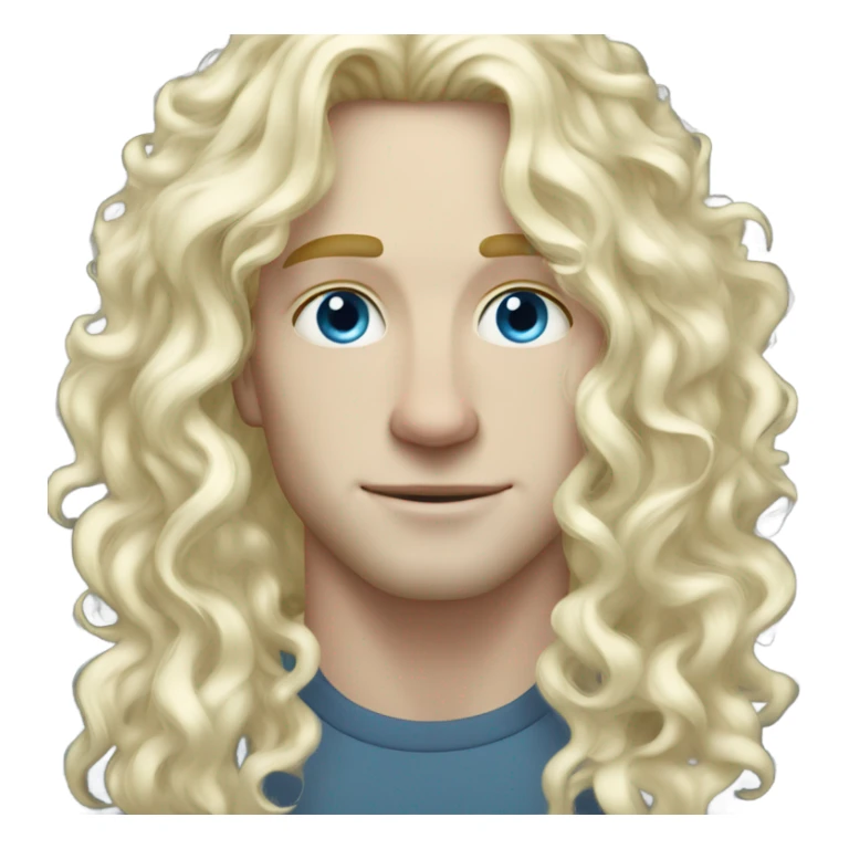 light curl blonde 30yo man blue eyed pale skin sticker