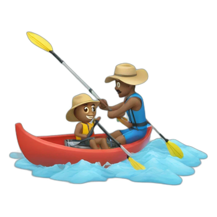 Man getting fish off of hook with a kayak paddle sticker