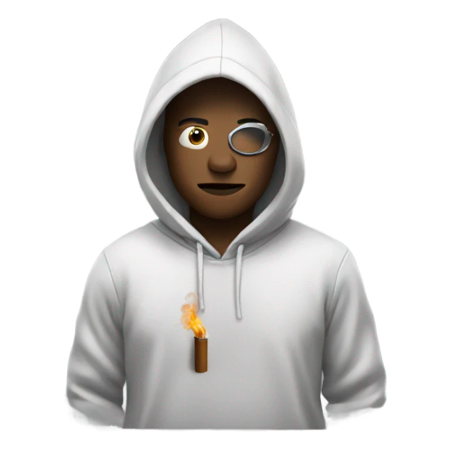 smoking with hoodie on sticker