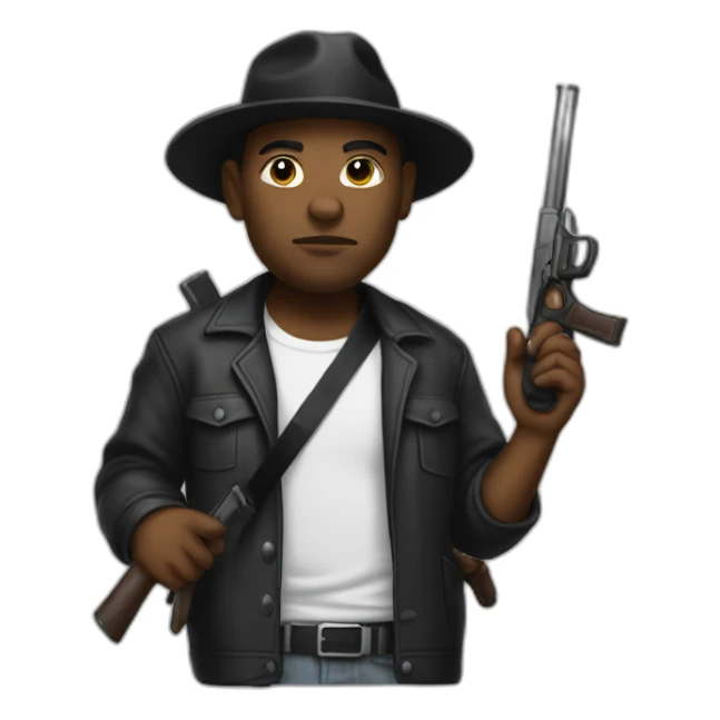 Los Angeles gangster holding a weapon sticker